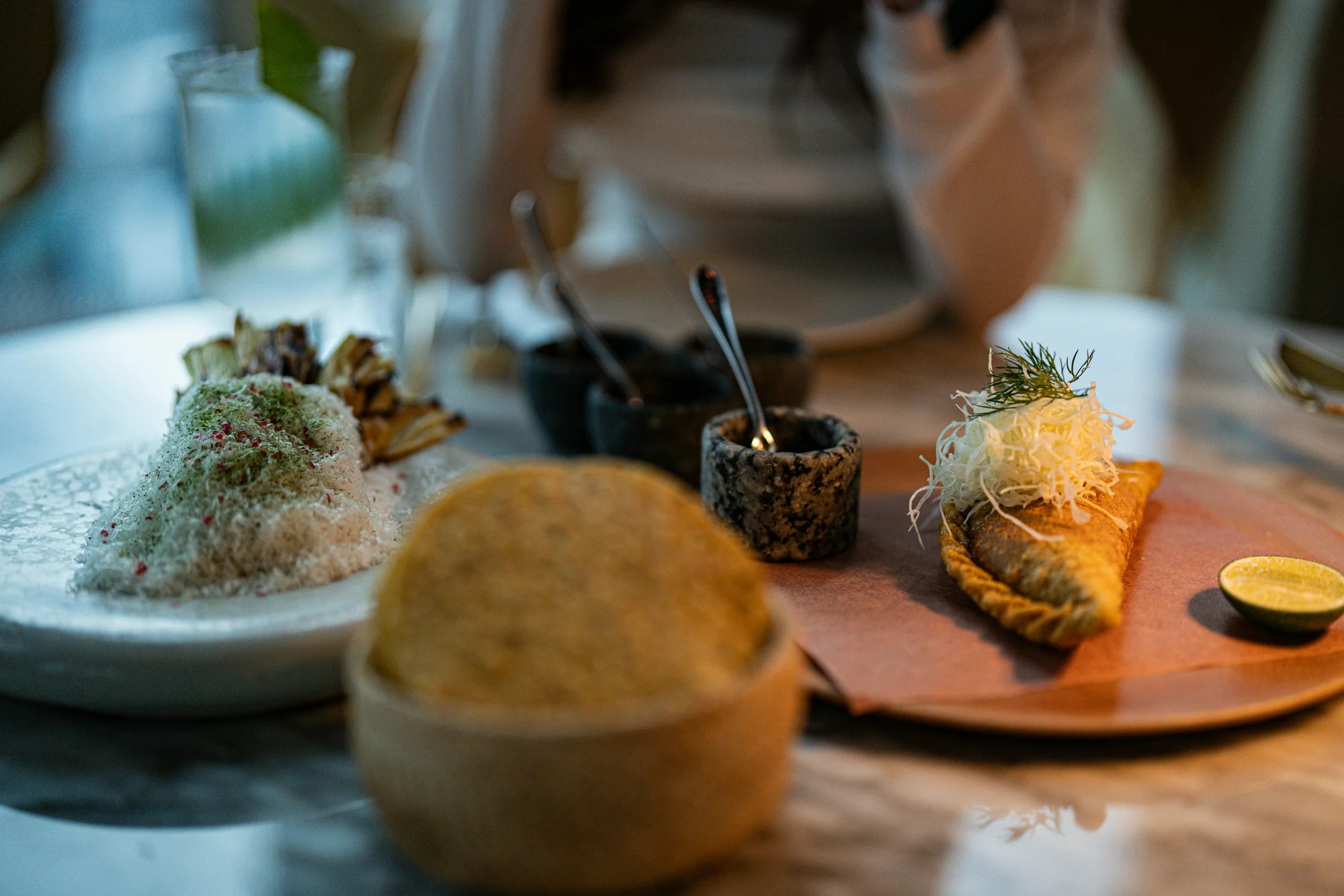 Seasonal dish presented on a handcrafted plate